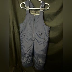 Athletech Snow Pants Bibs Youth Kids  M Medium 8 Navy  Sledding Ski Zip Bottom